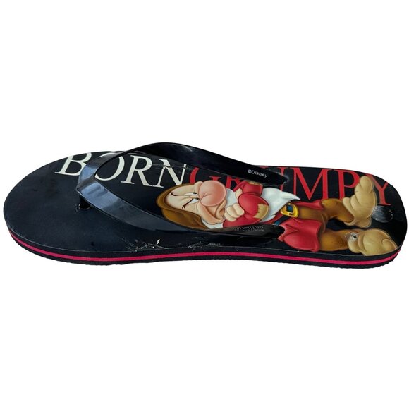 Disney's Snow White Born Grumpy Character Flip Flops Adult Unisex Size L (11/12) - Picture 3 of 12